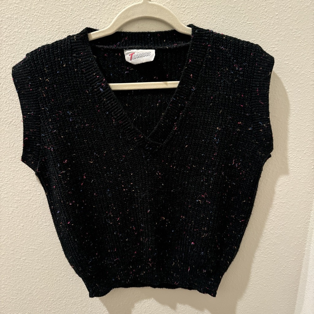 Women's Black Knit Vest